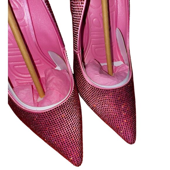 Barbie X Aldo Pink Crystal High Heel Pumps Size 9 Sexy Bling Doll Sparkle Shoes - Picture 13 of 14